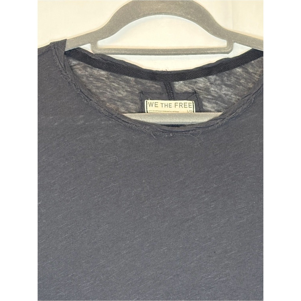 Free People We The Free Crystalle Tee Black Linen Blend Oversized Tunic L - Picture 6 of 16